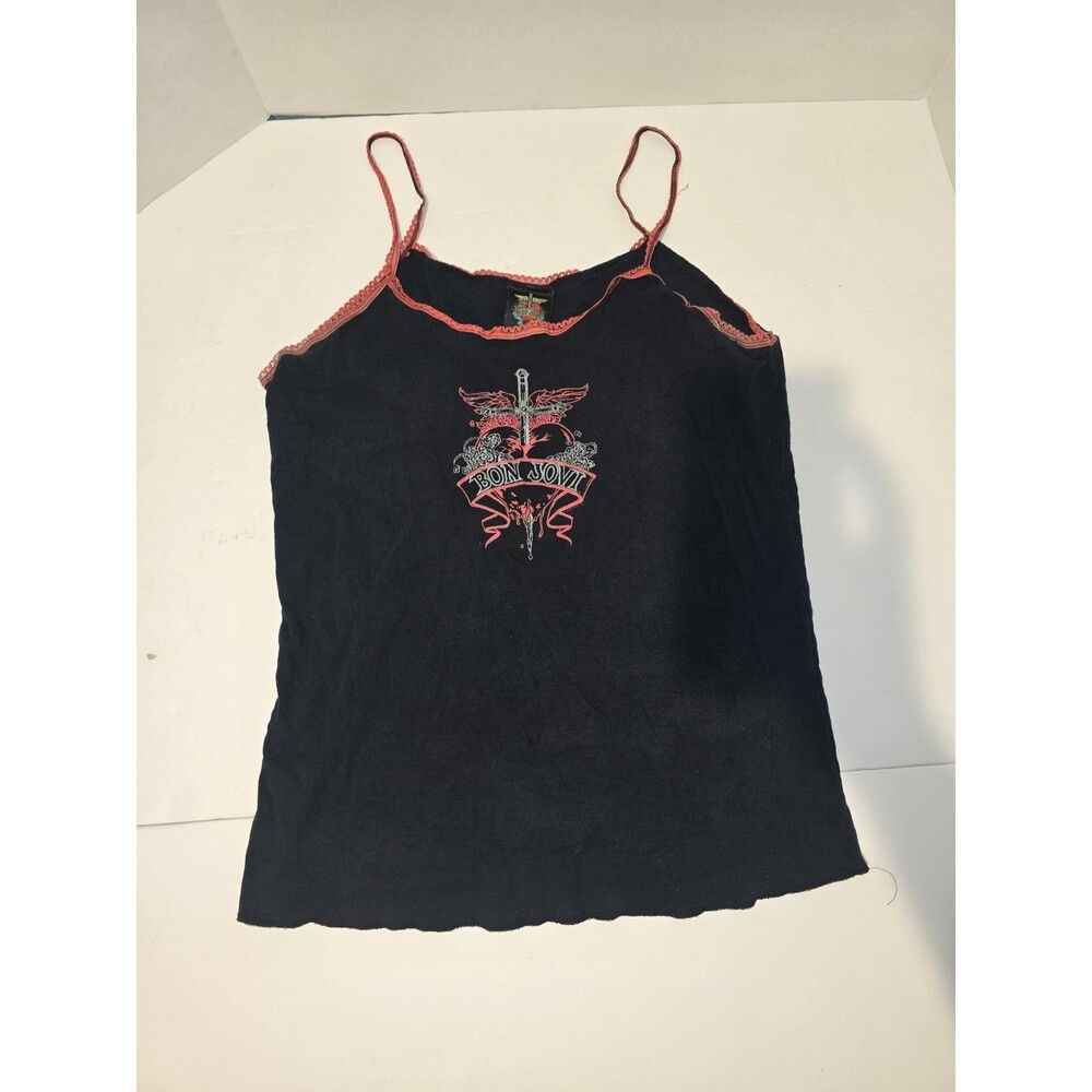 Vintage Women Bon Jovi Rock Tour Concert Sexy Tank Top Made USA 2XL         #223